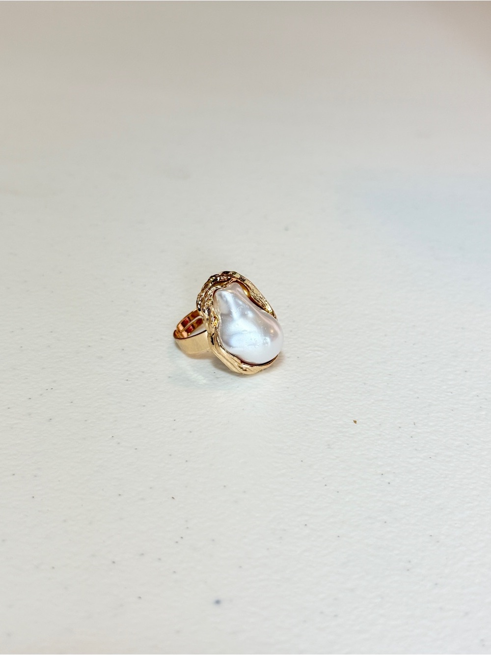 Gold Pearl Statement Ring - Picture 12 of 12